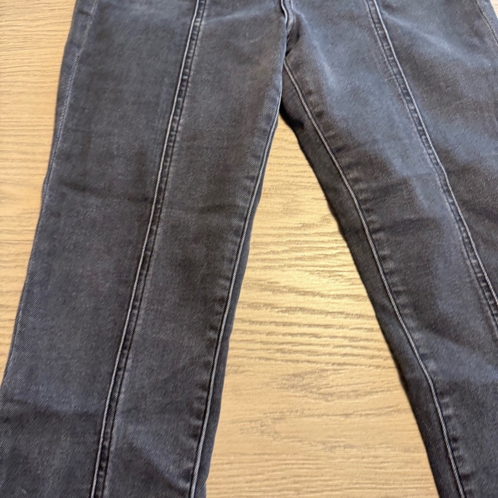 Express Black Denim Slim Super High Rise Front Seam Jeans Sz 6R 90's Punk Rock - Picture 6 of 10